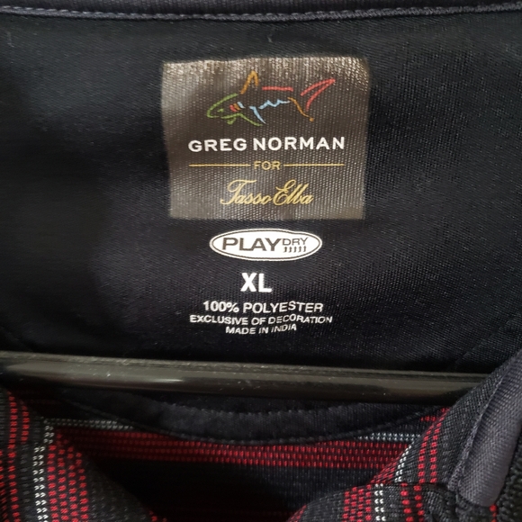 ⭐ Mens Greg Norman for Tasso Elba Play Dry Striped Polo Size XL - Picture 4 of 5